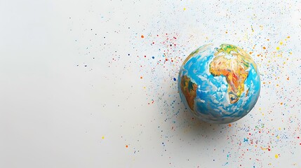 Artistic Representation of the World Wide Web on White Background