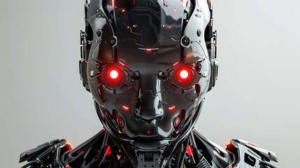 Full-Body Front-Facing AI Robot in Art Style - No Background