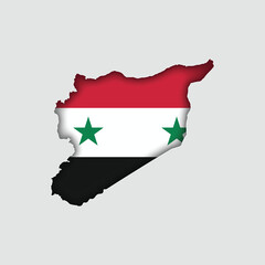 Obraz premium SYRIA Map with flag in body
