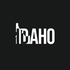 idaho state symbol, map icon with vector silhouette of idaho
