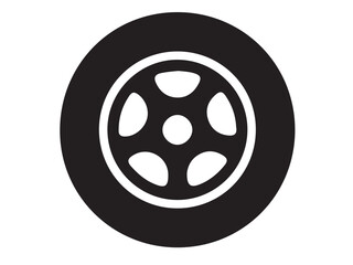 car wheel rim vector silhouette, icon, logo, monochrome, color in black and transparent for conceptual design