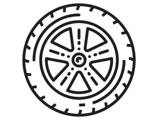 car wheel rim vector silhouette, icon, logo, monochrome, color in black and transparent for conceptual design