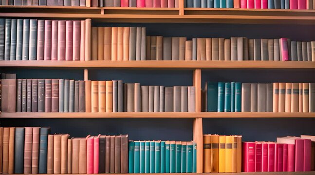 Bookshelf Arrangement with Colorful Books