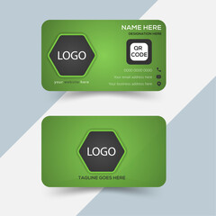 Stylish Business Card, modern visiting card template . business and personal use.mart business card ,Double sided , Landscape, Vector illustration,