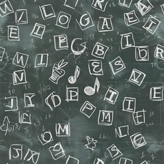 Back to School Blackboard Classroom Seamless Tiled Wallpaper Background