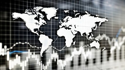Obraz premium Economic Data Presentation Backdrop with Global Market Indicators 
