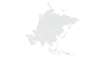 Obraz premium Asia map Grayscale,isolated on white background for website layouts,background,education, precise,customizable,Travel worldwide,map silhouette backdrop,earth geography, political,reports.