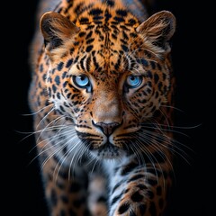 Fototapeta premium Golden Leopard Approaching the Camera