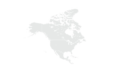 North America map Grayscale,isolated on white background for website layouts,background,education, precise,customizable,Travel worldwide,map silhouette backdrop,earth geography, political,reports.