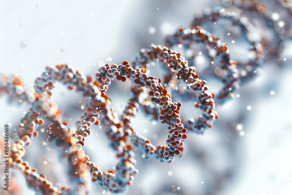 Canvas Prints human dna molecule thread on white background generative ai
