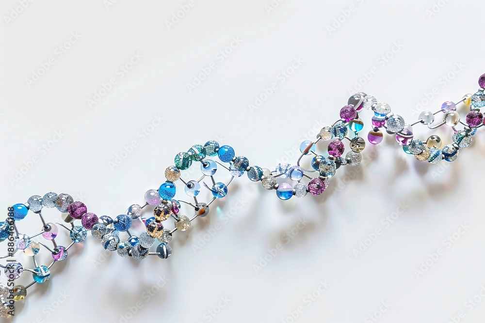 Canvas Prints human dna molecule thread on white background generative ai