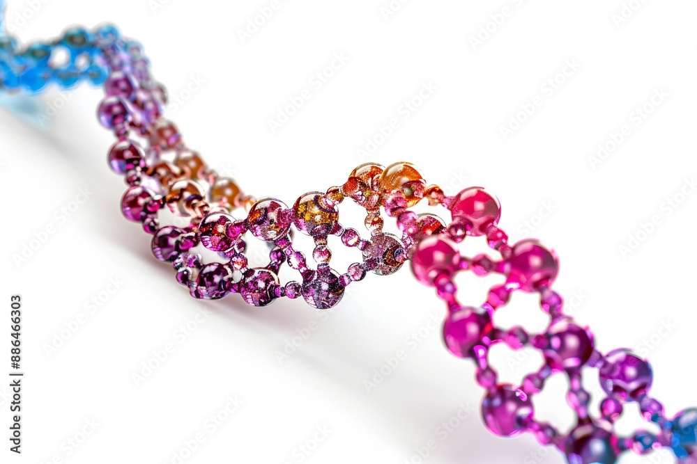 Wall mural human dna molecule thread on white background generative ai