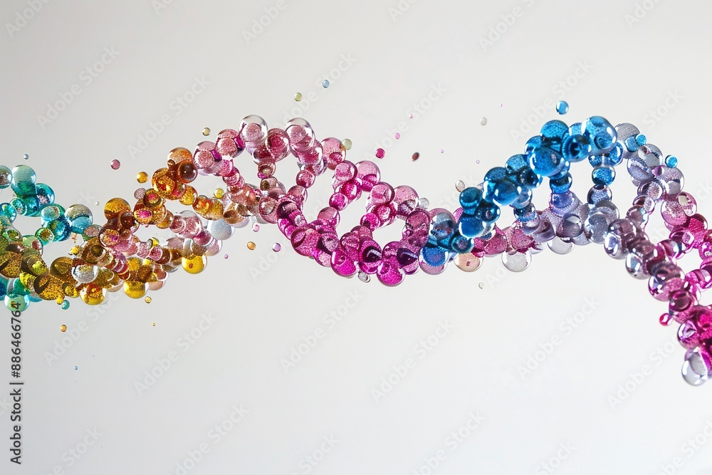 Canvas Prints human dna molecule thread on white background generative ai