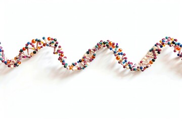 Fototapeta premium Human dna molecule thread on white background Generative Ai