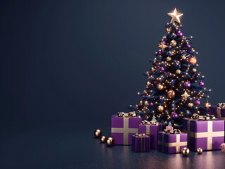 a christmas tree with presents