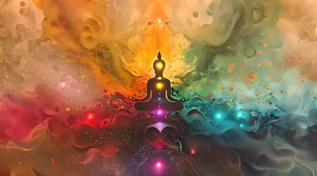 An artistic representation of the chakras. Generate AI Video