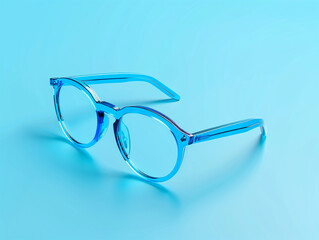 a blue glasses on a blue background