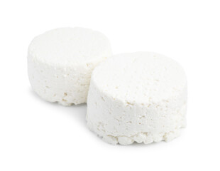 Fresh ricotta (cream cheese) isolated on white