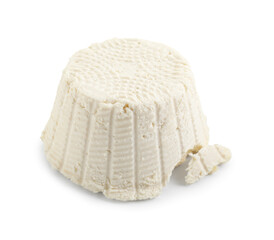 Fresh ricotta (cream cheese) isolated on white