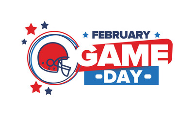 Fototapeta premium Game Day. American football playoff. Super Party in United States. Final game of regular season. Professional team championship. Ball for american football. Sport poster. Vector illustration
