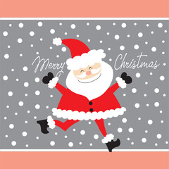 christmas card with cute santa