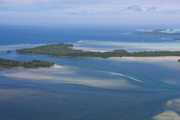 Palau islands view from above on a sunny autumn day