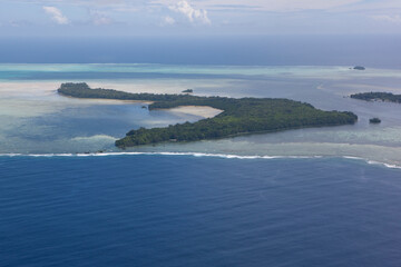Palau islands view from above on a sunny autumn day
