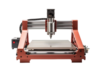 Precision Cutting Machine in Operation, Creating Sparks and Designs on a White or Clear Surface PNG Transparent Background