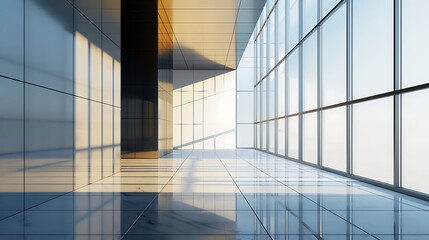 Modern Office Interior with Large Windows