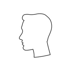 Line icon man head flat vectorБазовый фон