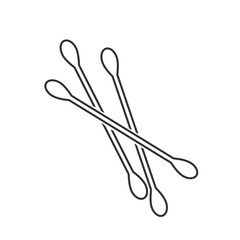 Icon of a cotton swab for ears. Hygiene. Simple vector illustration