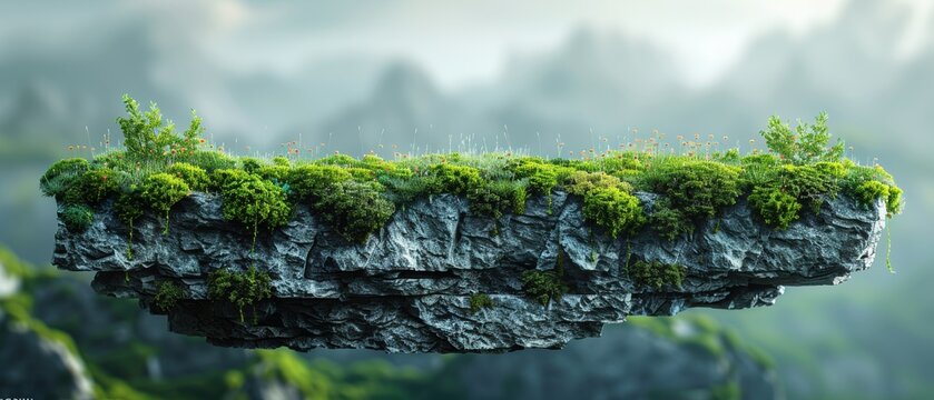 Detailed 32k resolution image of moss on a cliff face.
