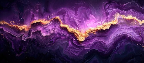 Naklejka premium Abstract Swirling Purple and Gold Design