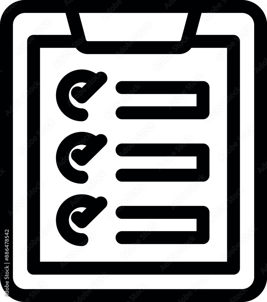 Poster simple icon of a clipboard showing check marks representing completed tasks
