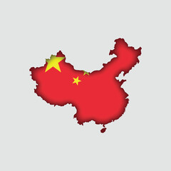 Fototapeta premium CHINA Map with flag in body