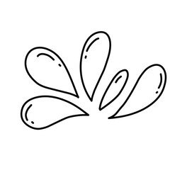 Water drops doodle icon sign. Decorative Droplet splash symbol. Hand drawn ink sketch. Vector illustration
