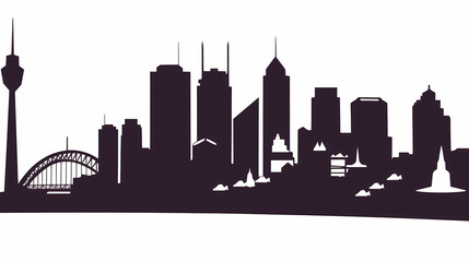 Naklejka premium Silhouette chalk Sydney vector image