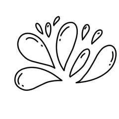 Water drops doodle icon sign. Decorative Droplet splash symbol. Hand drawn ink sketch. Vector illustration