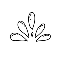 Water drops doodle icon sign. Decorative Droplet splash symbol. Hand drawn ink sketch. Vector illustration