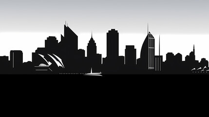 Naklejka premium Silhouette chalk Sydney vector image