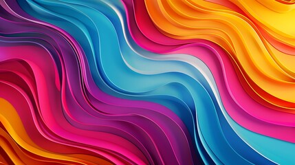 Dynamic modern background with vibrant color waves and abstract shapes, great for creative mockups