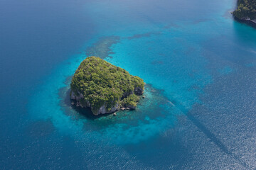 Palau islands view from above on a sunny autumn day