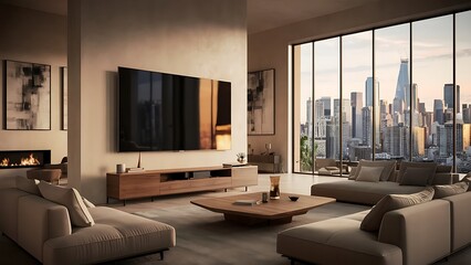 Modern Living Room with TV