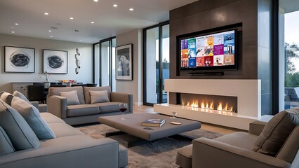 Modern Living Room with TV