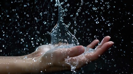 Fototapeta premium Water Splashing on Hands