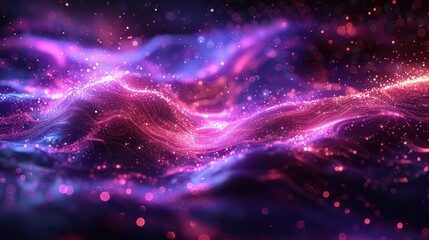 Obraz premium Abstract Pink and Blue Glittering Wave