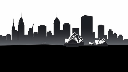 Fototapeta premium Silhouette chalk Sydney vector image