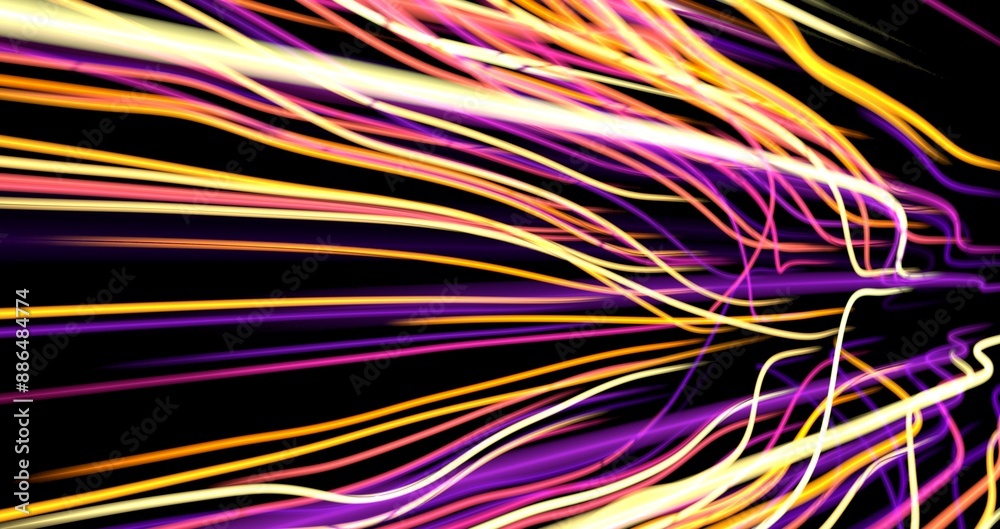 Poster neon light wave background, 3d rendering