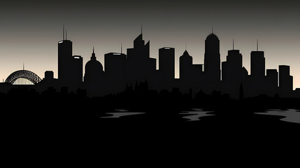 Naklejka premium Silhouette chalk Sydney vector image