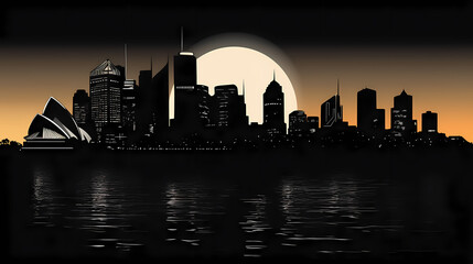 Fototapeta premium Silhouette chalk Sydney vector image
